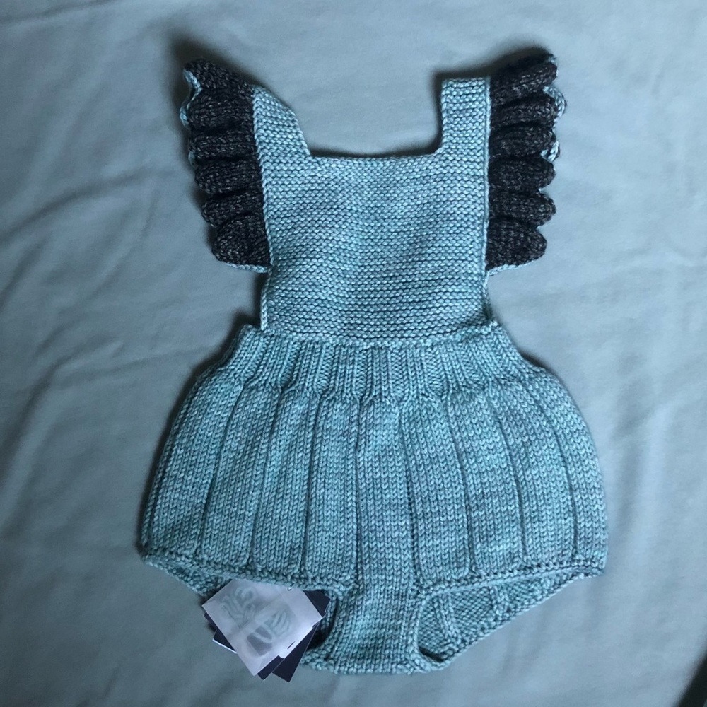 NWT Misha and Puff Ruffle romper in Sage/graphite